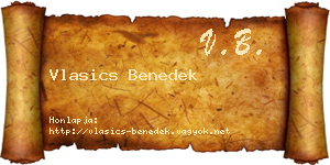 Vlasics Benedek névjegykártya